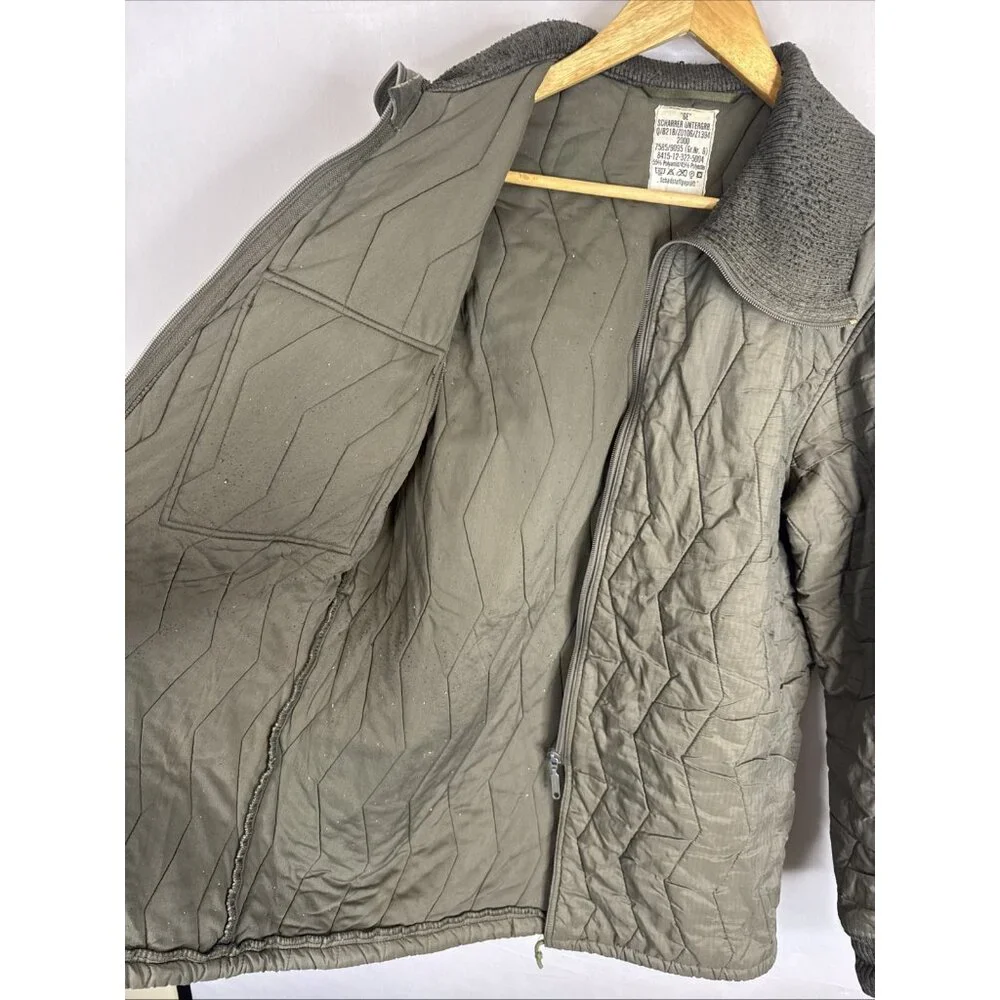 German Army Quilted Liner‎ Jacket Olive Rib Collar Military Men (M/L) Size 6